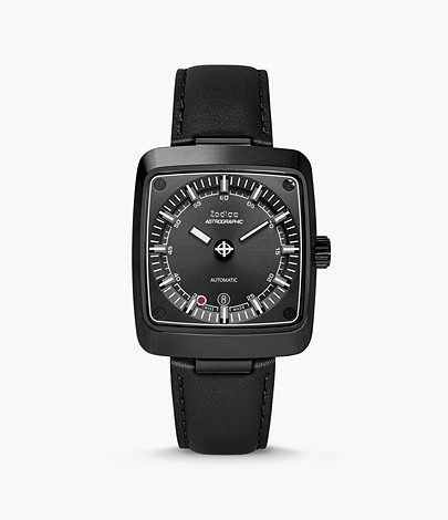 Limited Edition Astrographic Automatic Black Leather Watch