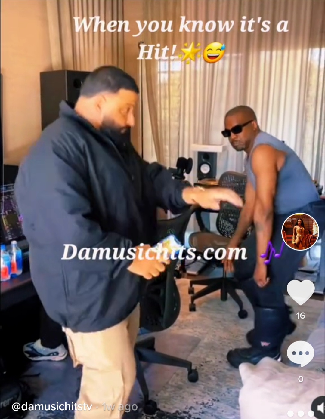 Kanye and DJ Khaled in Studio Tik Tok